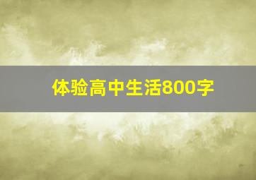 体验高中生活800字