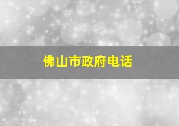 佛山市政府电话