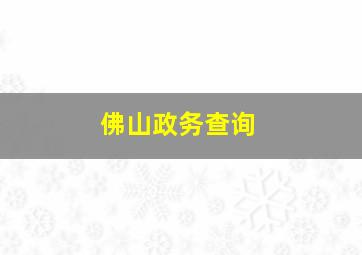 佛山政务查询