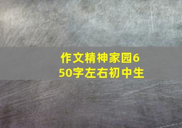 作文精神家园650字左右初中生