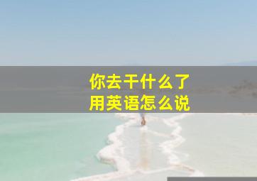 你去干什么了用英语怎么说