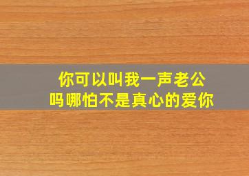 你可以叫我一声老公吗哪怕不是真心的爱你