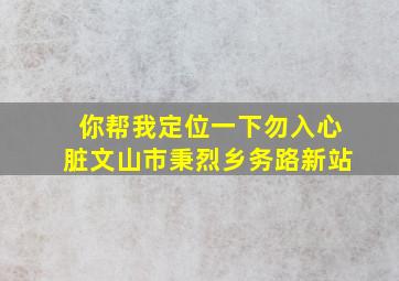 你帮我定位一下勿入心脏文山市秉烈乡务路新站