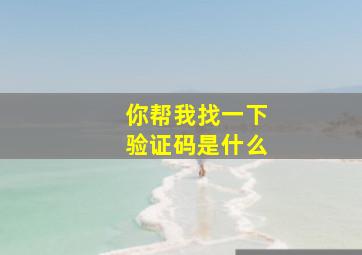 你帮我找一下验证码是什么