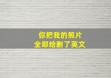 你把我的照片全部给删了英文