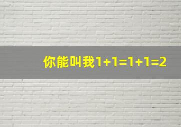 你能叫我1+1=1+1=2