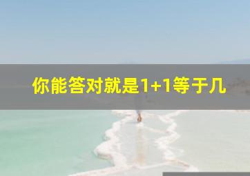 你能答对就是1+1等于几