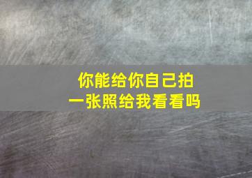 你能给你自己拍一张照给我看看吗