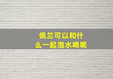 佩兰可以和什么一起泡水喝呢