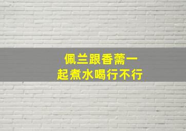 佩兰跟香薷一起煮水喝行不行