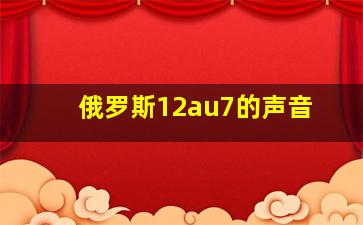 俄罗斯12au7的声音