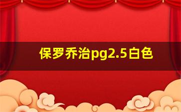 保罗乔治pg2.5白色