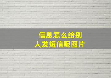 信息怎么给别人发短信呢图片