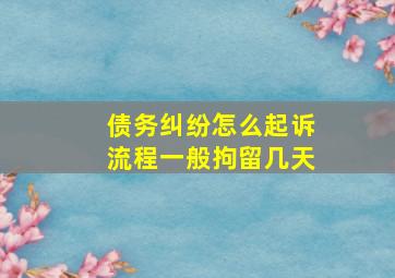 债务纠纷怎么起诉流程一般拘留几天