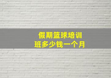 假期篮球培训班多少钱一个月