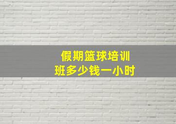 假期篮球培训班多少钱一小时