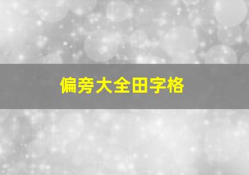 偏旁大全田字格