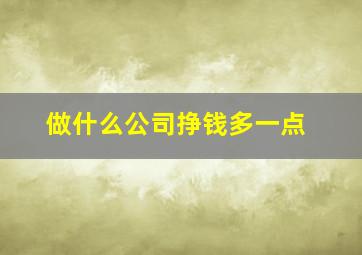 做什么公司挣钱多一点