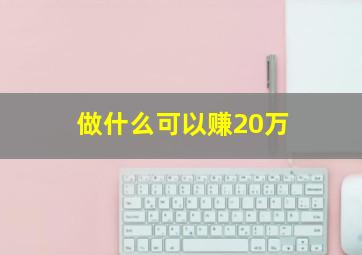 做什么可以赚20万