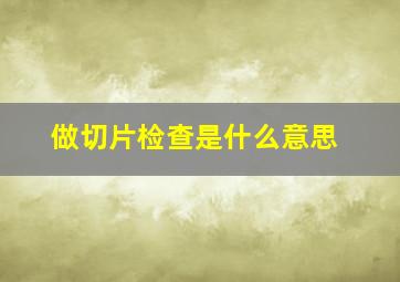 做切片检查是什么意思