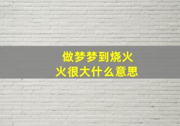 做梦梦到烧火火很大什么意思