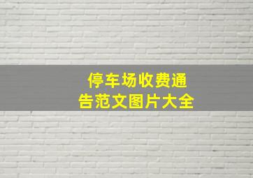 停车场收费通告范文图片大全