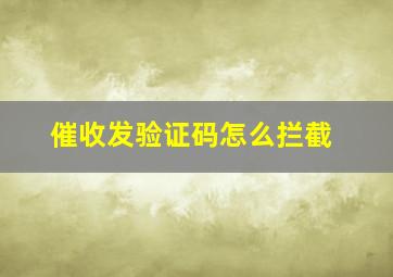 催收发验证码怎么拦截