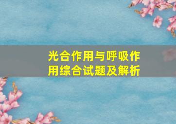 光合作用与呼吸作用综合试题及解析