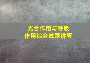 光合作用与呼吸作用综合试题讲解