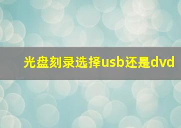 光盘刻录选择usb还是dvd