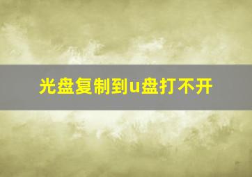 光盘复制到u盘打不开