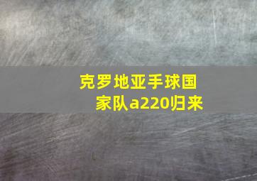 克罗地亚手球国家队a220归来