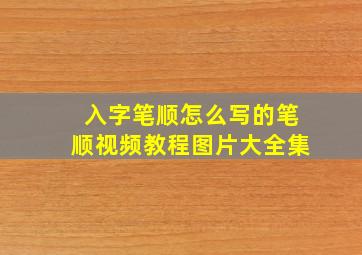 入字笔顺怎么写的笔顺视频教程图片大全集