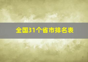 全国31个省市排名表