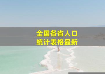 全国各省人口统计表格最新