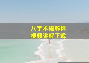 八字术语解释视频讲解下载