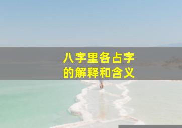 八字里各占字的解释和含义