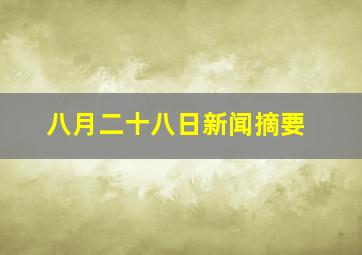 八月二十八日新闻摘要