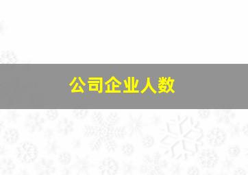 公司企业人数