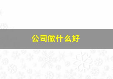 公司做什么好