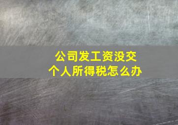 公司发工资没交个人所得税怎么办