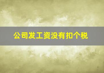 公司发工资没有扣个税