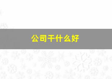 公司干什么好