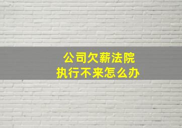 公司欠薪法院执行不来怎么办