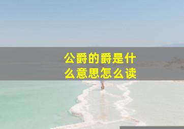 公爵的爵是什么意思怎么读