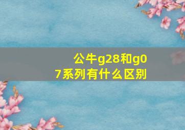 公牛g28和g07系列有什么区别