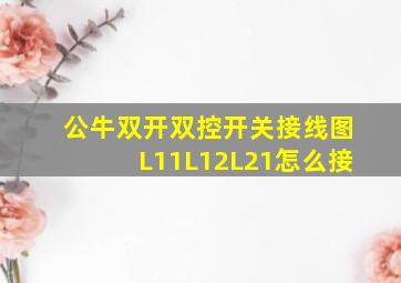 公牛双开双控开关接线图L11L12L21怎么接