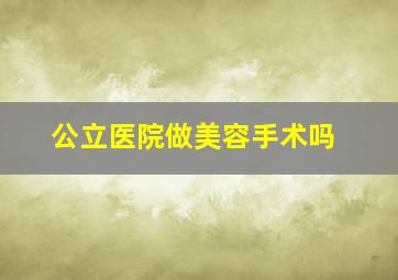 公立医院做美容手术吗