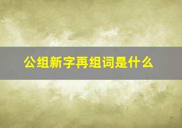 公组新字再组词是什么