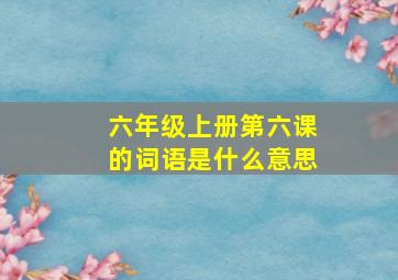 六年级上册第六课的词语是什么意思